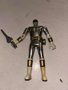 Power Rangers Metallic Silver 1993 Bandai Flip Head Figure. With Sword - Picture 1 of 2
