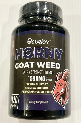 Horny Goat Weed w/ Maca Ginseng L-Arginine 1364mg Premium Sexual Enhancer 120ct - Image 1 of 4