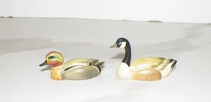 VINTAGE ANRI ITALY 2" ENTE FIGUREN KANADA GANS & COMMON TEAL - Bild 1 von 8