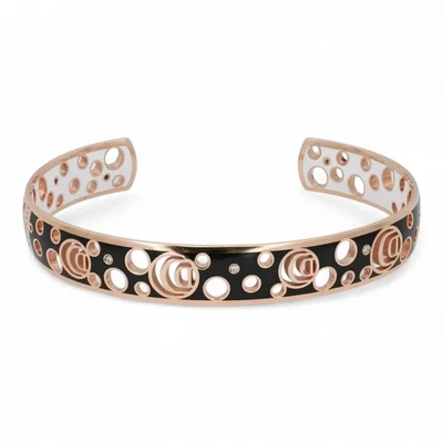 Brazalete Brazalete Damiani Damianissima Diamante Cerámica Negra Oro Rosa 18K  Foto 1 de 4
