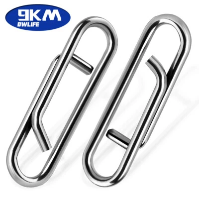 Fishing Clip Power Clips 50~200Pcs Stainless Steel Fishing Snaps For Saltwater  - Image 1 of 4