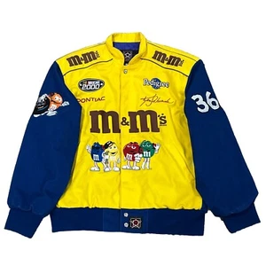 Vintage Jacket Coat Mens Small Yellow/Blue #36 Ken Schrader NASCAR M&Ms Racing - Picture 1 of 9