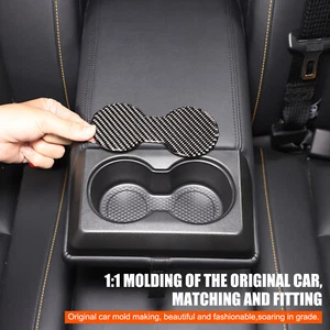 Soft Carbon For Ford Ranger Raptor 2023-2024 Car Rear Hidden Cup Holder Slot Mat - Picture 1 of 12