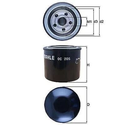 KNECHT OC 205 OIL FILTER FOR ALFA ROMEO,ASIA MOTORS,AUDI,BEDFORD,BMW,CHEVROLET,C - Image 1 of 4