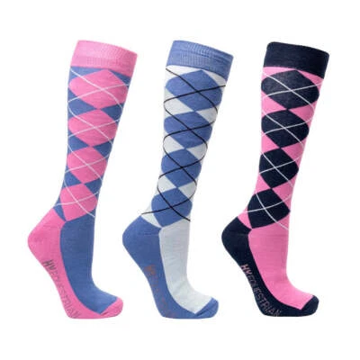 Calcetines largos Hy Equestrian Synergy Argyle - Pack de 3 Foto 1 de 4