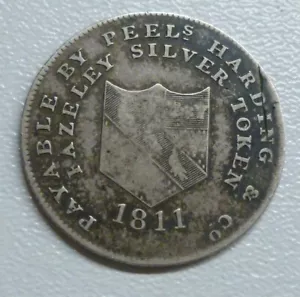 Staffordshire Fazeley 19th Century Silver Token W11 1811 Shilling Peel, Harding - Picture 1 of 3