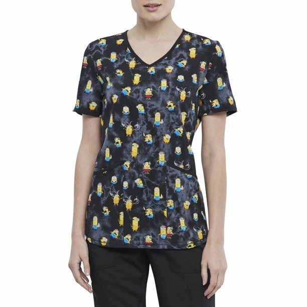 ScrubStar Many MINIONS Rise of Gru Nurse Uniform Scrub Top - Choose Size - New - Image 1 of 1