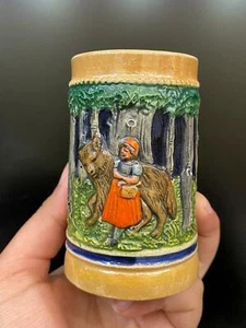 Earthenware Traditional Hand Made Colorful Tea Coffee Ceramic Mug Leila Wolf Art - Picture 1 of 9