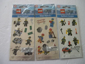 Lego City Metal & Synthetic Stickers 3 Different Packs - Picture 1 of 6