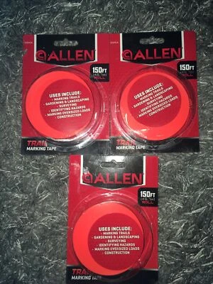New Allen Hunting Hiking Trail Marking Flagging Tape 150' Roll ORANGE Lot of 3 - Image 1 of 3