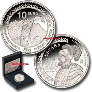 10 EUROS PLATA AÑO 2013 500 ANIVERSARIO DESCUBRIMIENTO DEL PACIFICO. MUY RARA. - Foto 1 di 2
