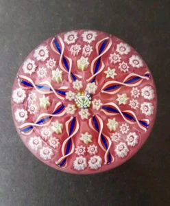 John Deacons Perthshire Kunst Glas Briefbeschwerer Wagenrad Millefiori Distel Rohr - Bild 1 von 8