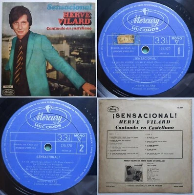 HERVE VILARD SENSACIONAL 1968 MONO SPANISH-SUNG UNIQ CVR & ERRORS CHILEAN PRESS! - Image 1 of 4