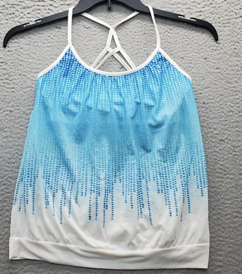 Prana Activewear Tank Top With Bra Womens Small Multi Polka Dot Spaghetti Strap - Image 1 of 4