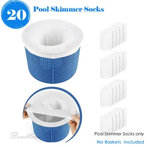 20 pcs Pool Skimmer Socks, Pond Savers Cleaning Removes Dog Hair, Small Debris - Picture 1 of 8