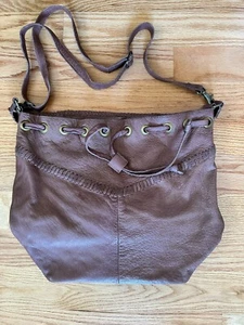 Anthropologie Day & Mood Velda Hobo Purse Shoulder Crossbody Leather Brown Bag - Picture 1 of 2