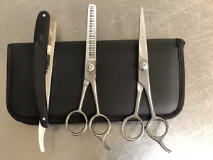 6,5" Profi Salon Haarschneideschere dünner Friseurschere Rasierer Set - Bild 1 von 7
