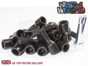 20 x Black Tuner Alloy Wheel Bolts M12x1.5 fits BMW 3 Series E36 E46 - Picture 1 of 2