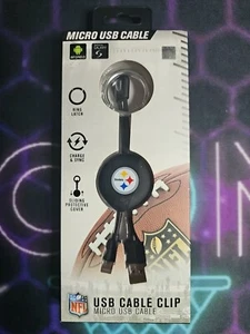 Cable Micro USB Pittsburgh Steelers con Cierre de Anillo Deslizante Equipo Cubierta Android - Imagen 1 de 2