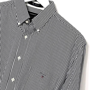 Gant Shirt Size M Medium Mens Blue Grey Striped Long Sleeve The Banker - Picture 1 of 7