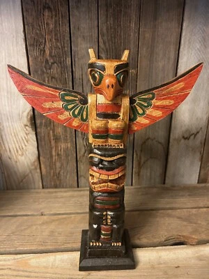 Tótem de madera tallada para águila y castor 29878 Foto 1 de 4