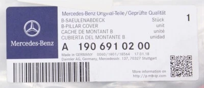 Número de pieza de cubierta de pilar B Mercedes-Benz - A-190-691-02-00 Foto 1 de 3