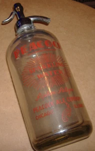 ACL Peacock Ale Company Chicago Illinois Sparkling Water Seltzer Bottle Art Deco - Picture 1 of 10