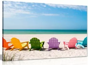 Sillas de playa estampado artístico de pared de lona - Imagen 1 de 5