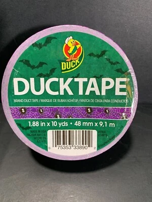 Утка ленты фиолетовый с черный паук и паутины 1,88 в x 10 ярдов новый снят с производства - Изображение 1 из 3