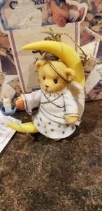 Enesco Cherished Teddies Angel Sitting On Moon Ornament - Picture 1 of 5