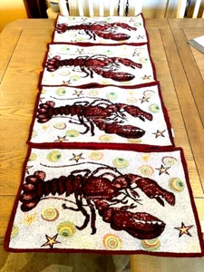 Beach Decor Place Mats, Lobster Pattern 18” X 11”- 4 Mats In Set - Picture 1 of 3