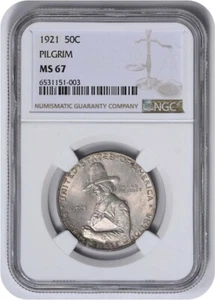 Pilgrim Commemorative Silver Half Dollar 1921 MS67 NGC - Picture 1 of 4