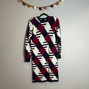 Vestido suéter estampado vintage Liz Claiborne años 80 - Imagen 1 de 5