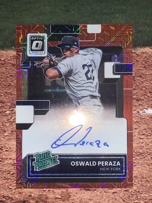 Oswald Peraza Rated Rookie Autograph New York Yankees 2022 Panini Optic 82/99 - Image 1 of 3