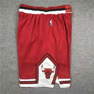 Classic Chicago Bulls Michael Jordan Basketball Shorts Pants Stitched Red - Picture 1 of 5