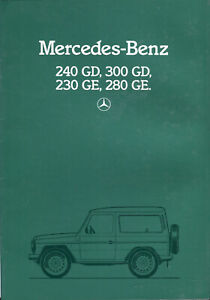 Mercedes-Benz 240GD 300GD 230GE 280GE G-Wagen French market brochure 1984