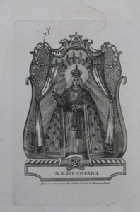 Andachtsbild Gravur 19. Jh. N.S. DA ESPERANCA Portugal Holycard Radierung Den... - Bild 1 von 4