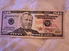 Rare 50$ 4 repeater 6666 and 3 sequences 567 1 federal reserve