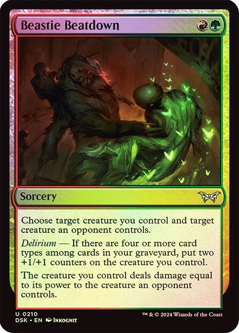 Beastie Beatdown (0210) - Duskmourn: House of Horror - Uncommon (Foil) - Image 1 of 1