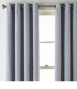 JCP Sullivan Blackout Grommet Curtain Panel Heather Blue Chambray 50 X 63 Energy