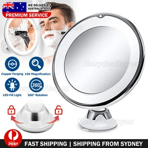 10X Magnifying Makeup Mirror With LED Light Cosmetic 360° Rotation Flexible - Picture 1 of 9