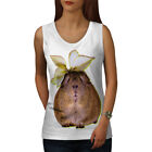 Wellcoda Guinea Pig Flower Animal Womens Tank Top, Wild Athletic Sports Shirt