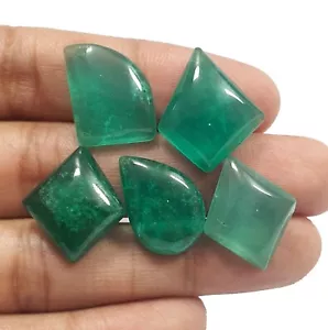 67Ct Awesome Green Zambian Emerald Fancy Cabochon Lot Dyed Quartz Loose Gemstone - Picture 1 of 9