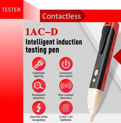 Voltage Tester Detector Pen 1AC 90-1000V Non Contact Alert Stick Electric Test - Image 1 of 4
