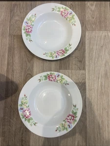 Cath Kidston Floral Spray Rand 8,5" 22cm Pasta/Suppen Schüsseln X2 - Bild 1 von 2