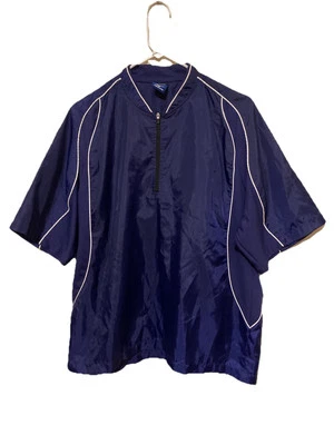 Пуловер мужской Mizuno средний фиолетовый софтбол бейсбол спортивный дышащий 1/4 на молнии - Изображение 1 из 4