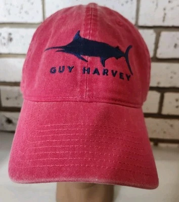 Gorra de béisbol ajustable Guy Harvey rosa sombrero marlín pesca agua salada aguas profundas Foto 1 de 4