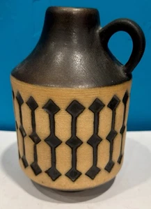 Jarrón Jasba 1608 15 cerámica cerámica negro beige geométrico cerámica de Alemania Occidental - Imagen 1 de 7