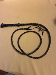 Vintage 6 Fuß Rohhaut Leder Bullenpeitsche geflochten Pferd Cowboy Bullwhip - Bild 1 von 9