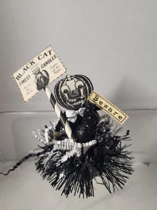 Conjunto de calabaza de lata de magdalenas decoración hecha a mano reciclado vintage de Halloween - Imagen 1 de 6